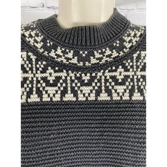 VTG Le Moda Knitwear Gray White Waffle Knit Pullover Sweater S - Picture 5 of 8